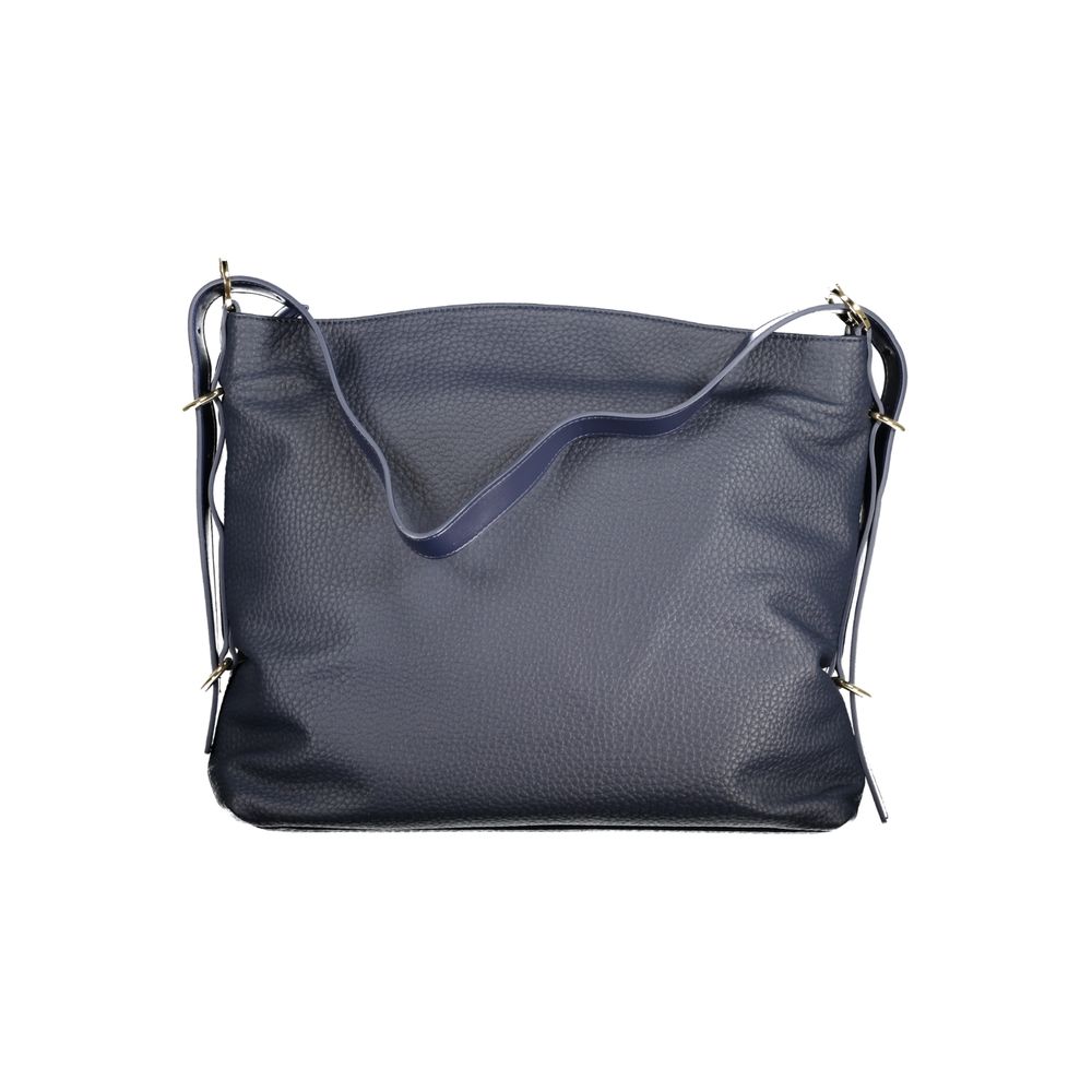 Blu Polyurethane Women Handbag - ventzia