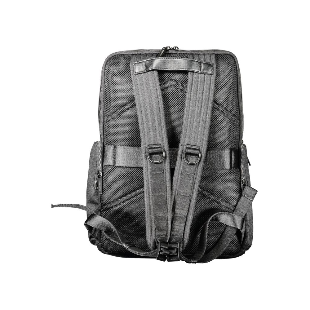 Black Polyester Men's Backpack - ventzia