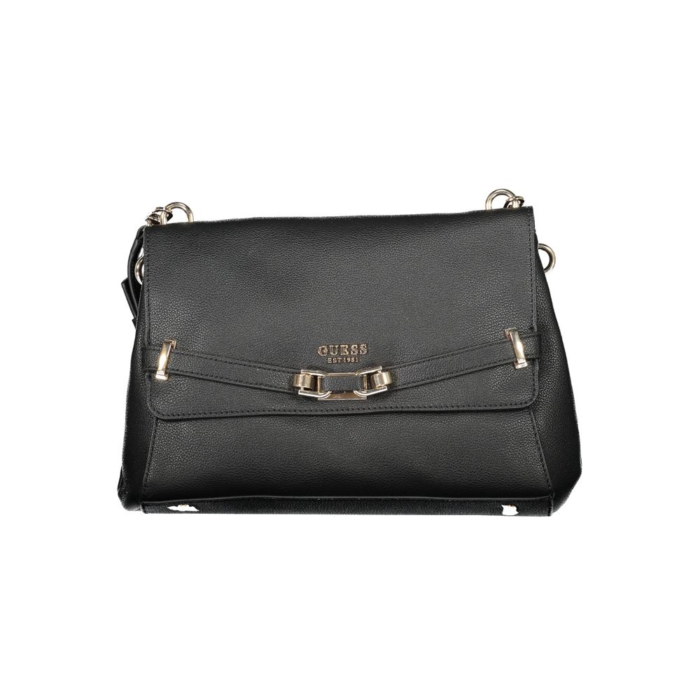 Black Polyurethane Women's Handbag - ventzia