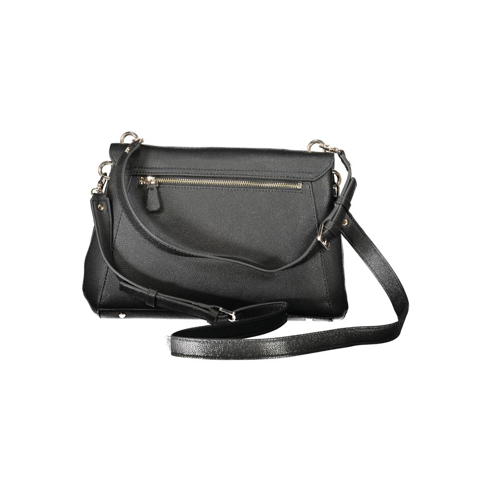 Black Polyurethane Women's Handbag - ventzia