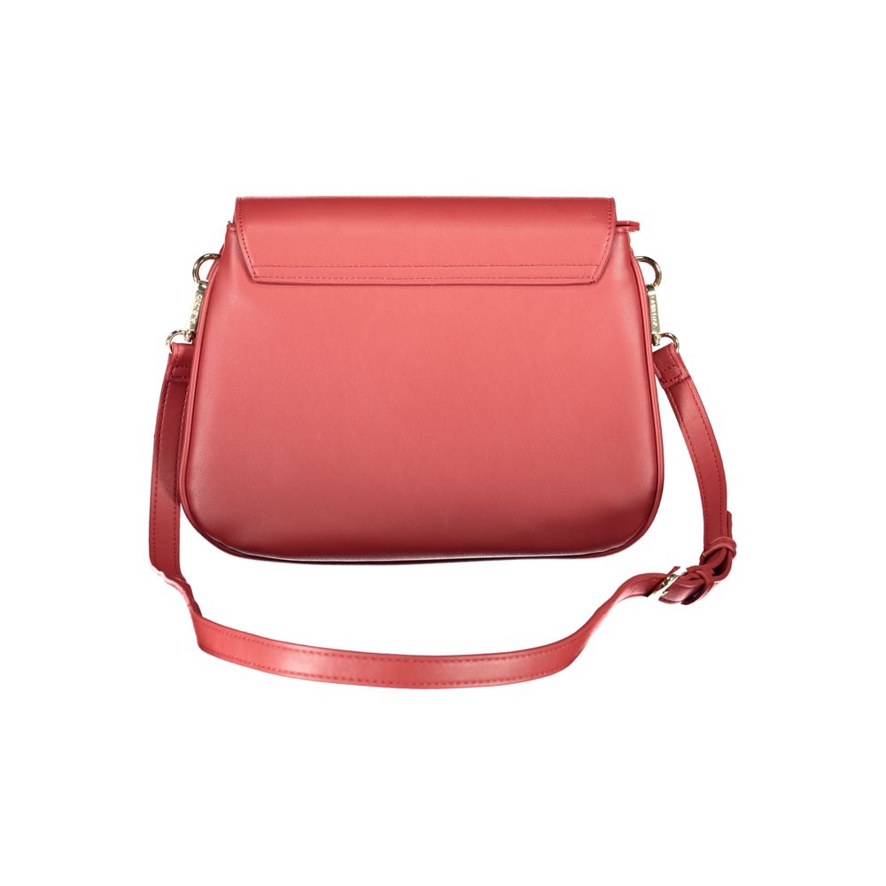 Rosso Polyurethane Women Handbag - ventzia