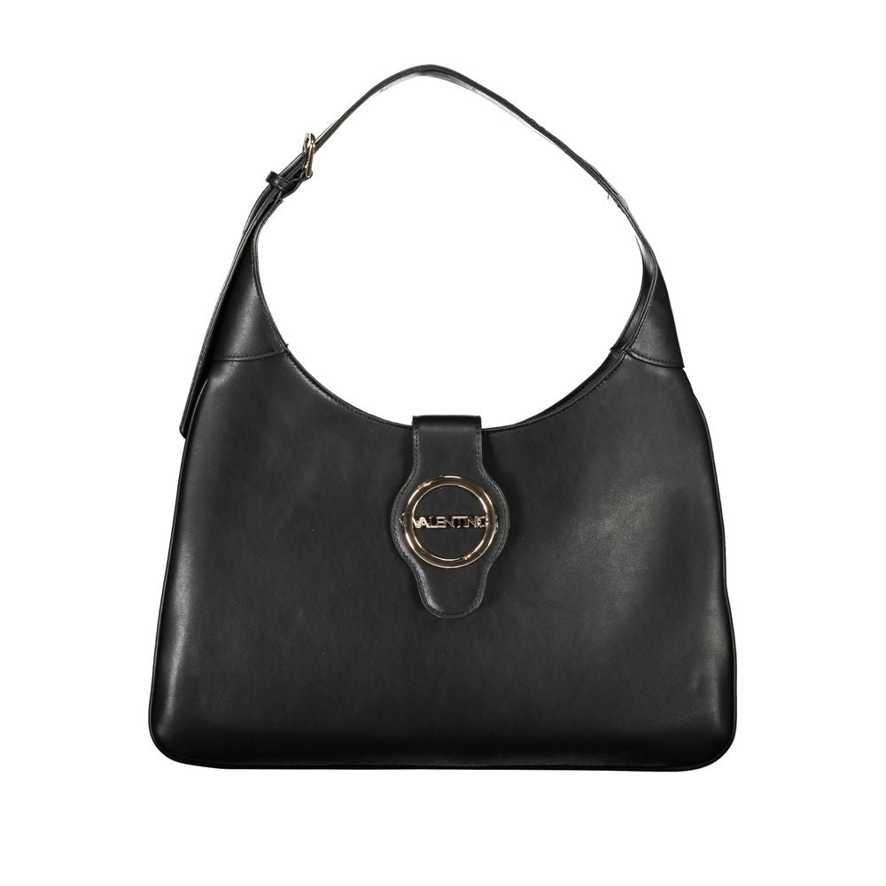 Black Polyurethane Women Handbag - ventzia