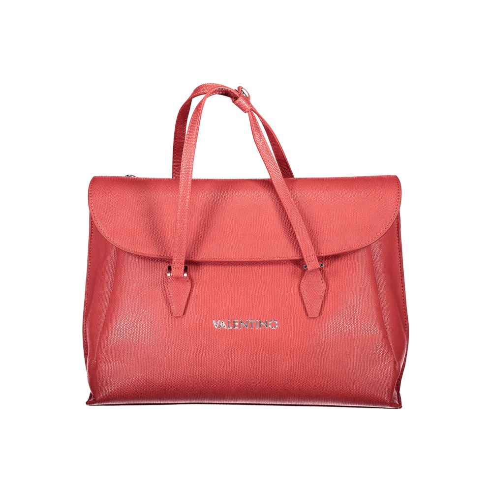 Red Polyurethane Women Handbag - ventzia