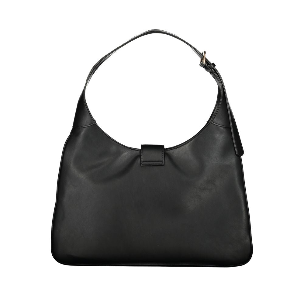 Black Polyurethane Women Handbag - ventzia