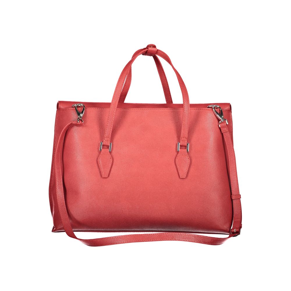 Red Polyurethane Women Handbag - ventzia