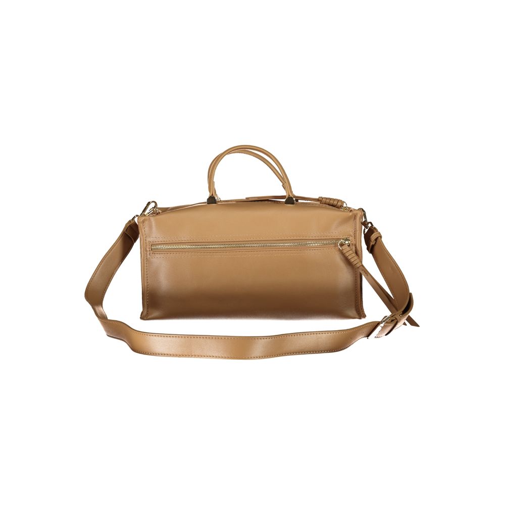 Beige Polyurethane Women Handbag - ventzia