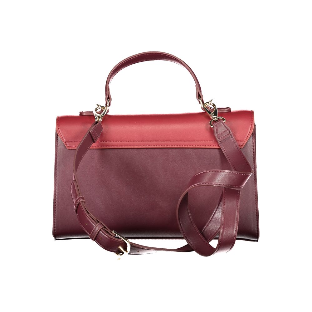 Rosso Polyurethane Women Handbag - ventzia