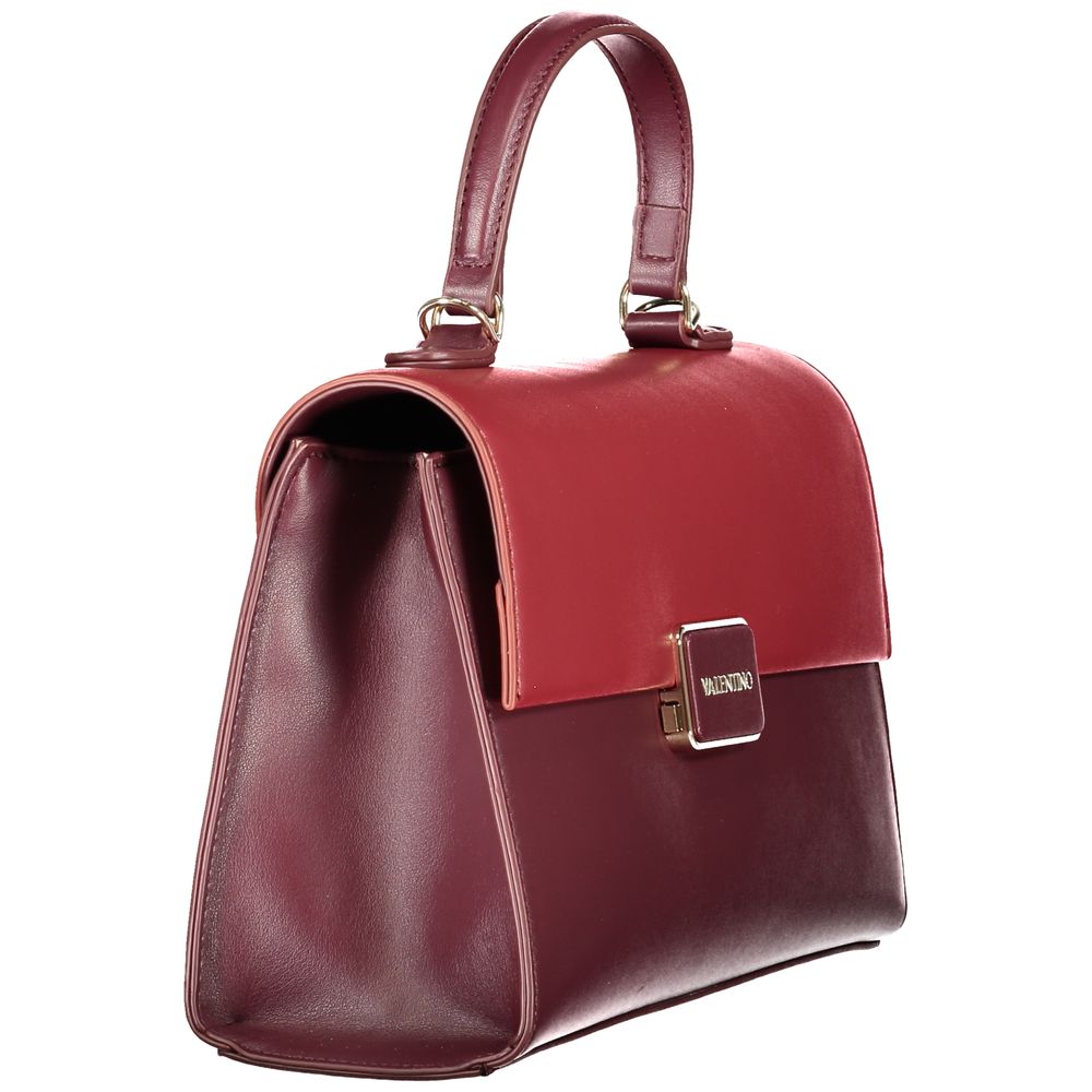 Rosso Polyurethane Women Handbag - ventzia