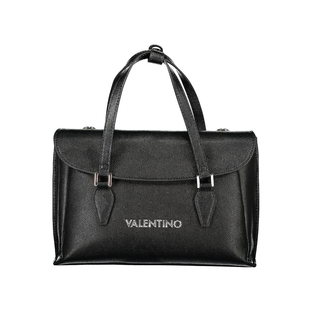 Black Polyurethane Women Handbag - ventzia