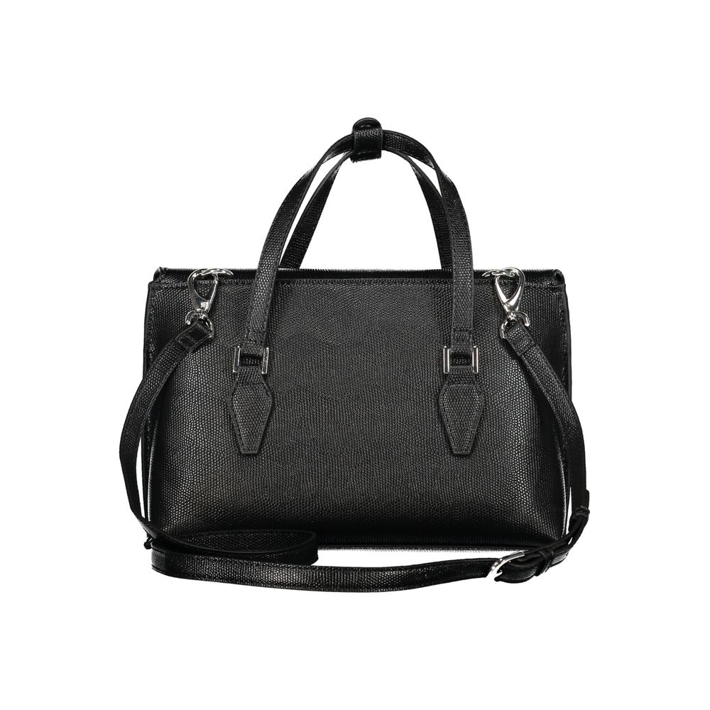 Black Polyurethane Women Handbag - ventzia