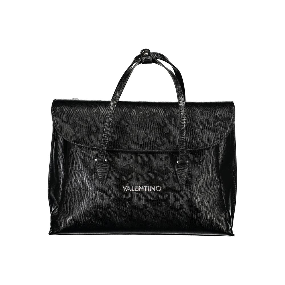 Black Polyurethane Women Handbag - ventzia