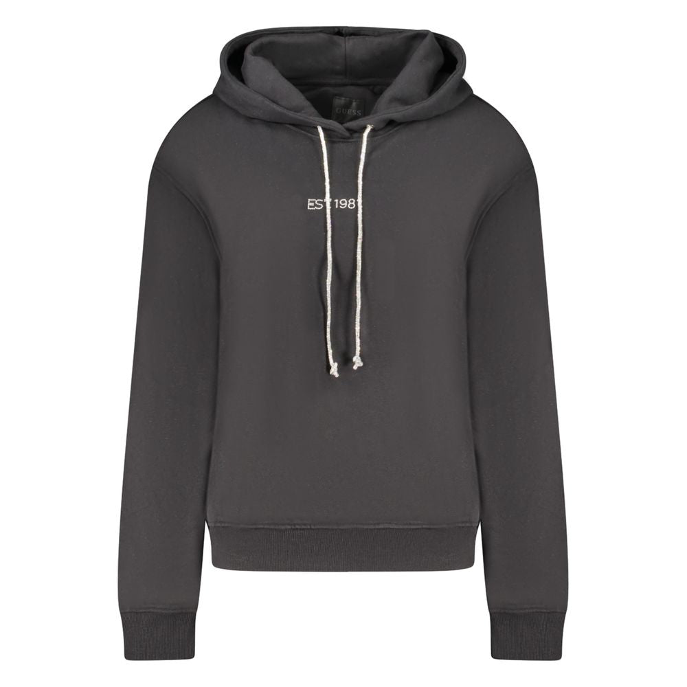 Black Cotton Women Sweatshirt - ventzia
