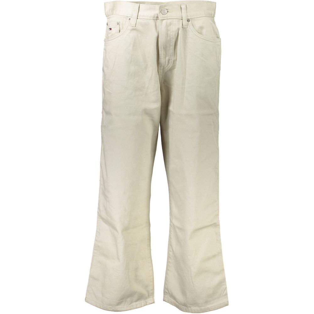 Beige Cotton Women Jeans - ventzia