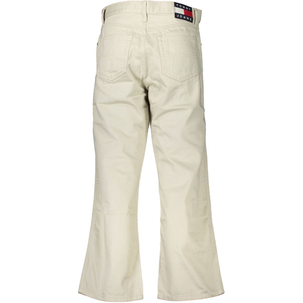 Beige Cotton Women Jeans - ventzia