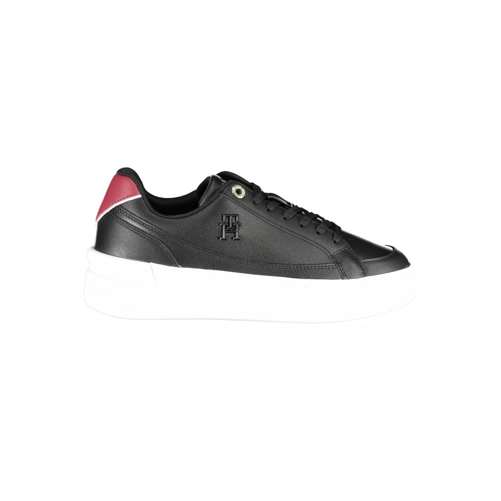 Black Leather Women Sneaker - ventzia