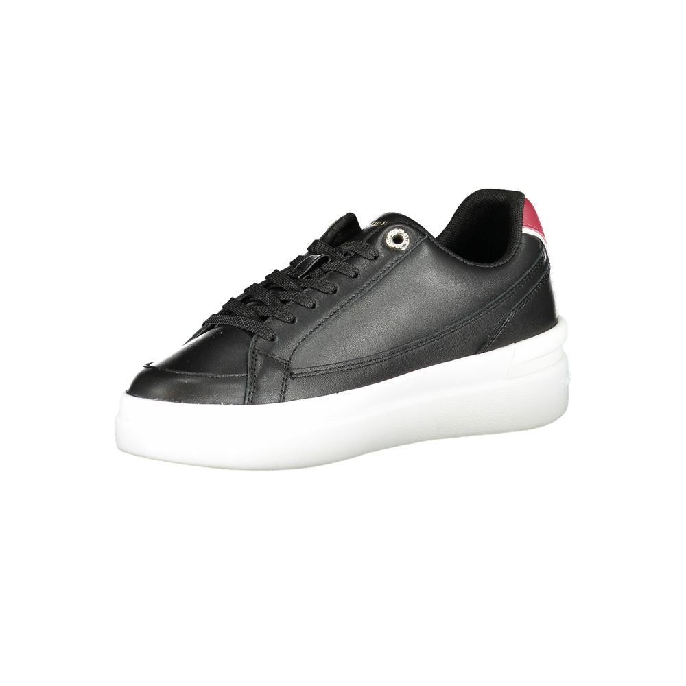 Black Leather Women Sneaker - ventzia