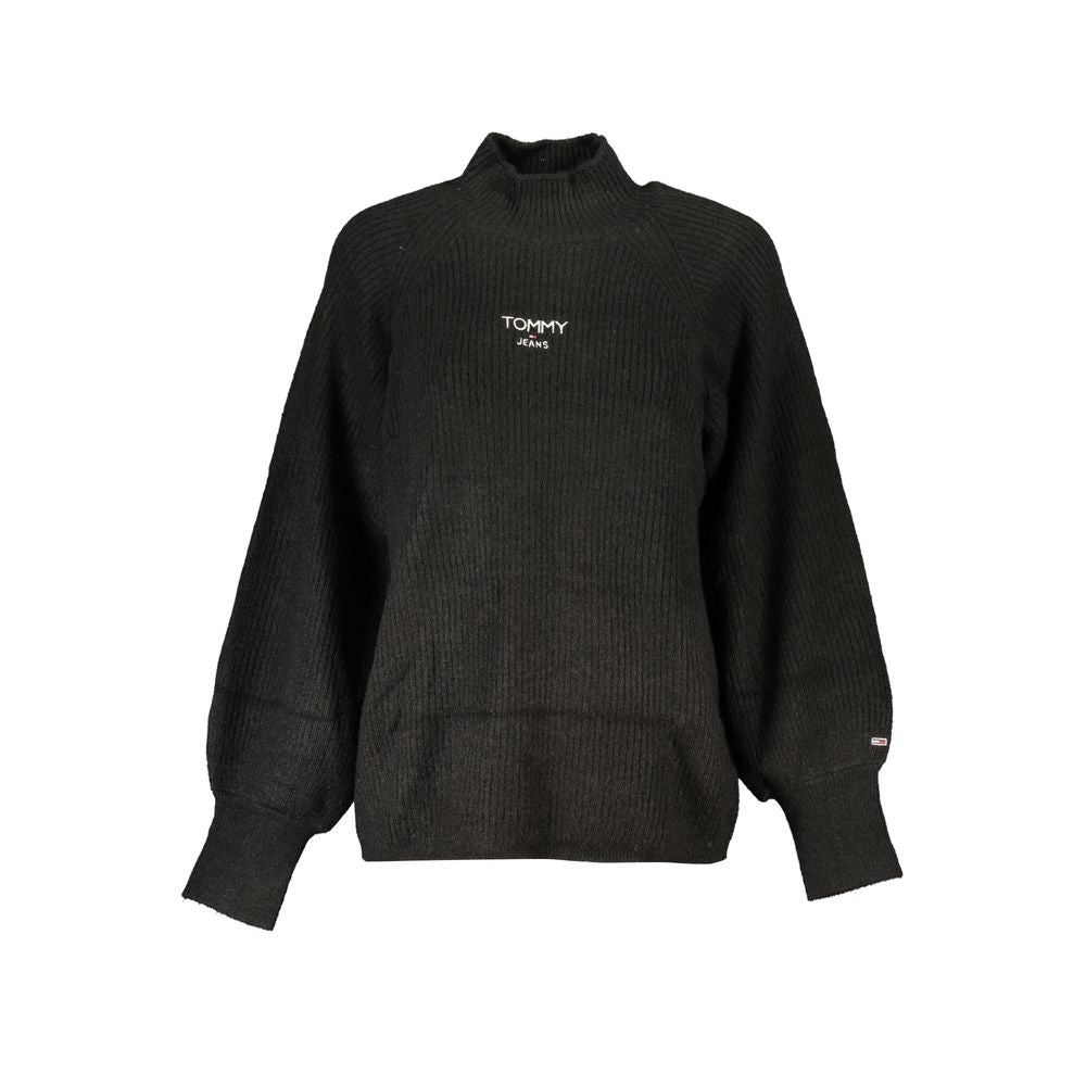 Black Polyester Sweater - ventzia