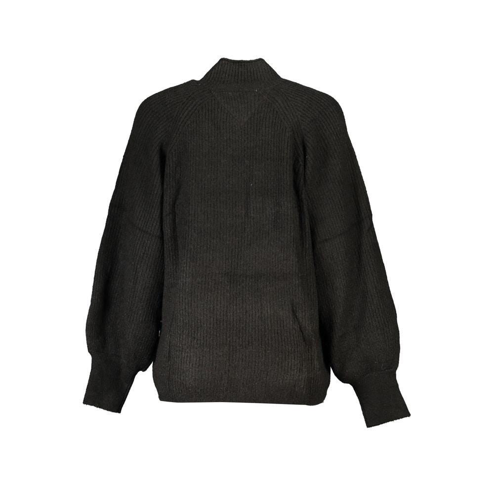 Black Polyester Sweater - ventzia