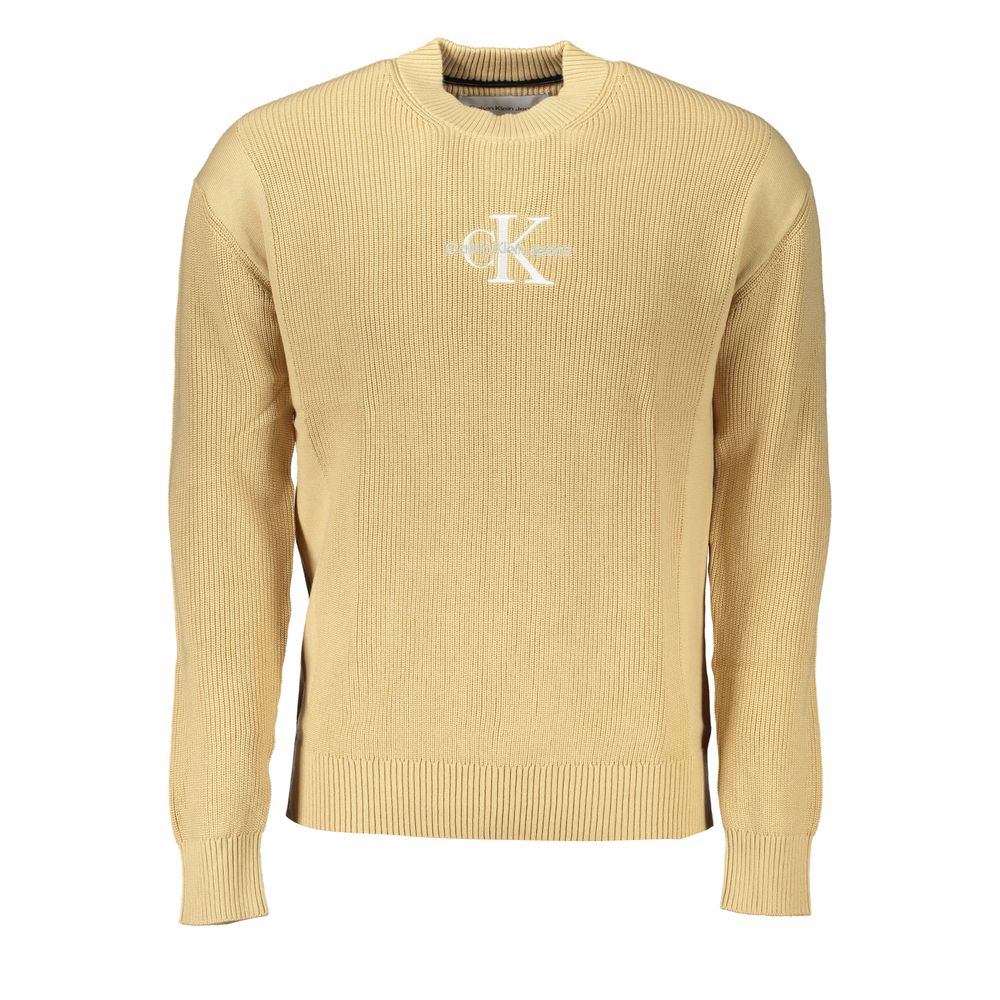 Beige Cotton Men Sweater - ventzia