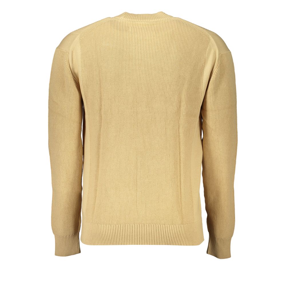 Beige Cotton Men Sweater - ventzia