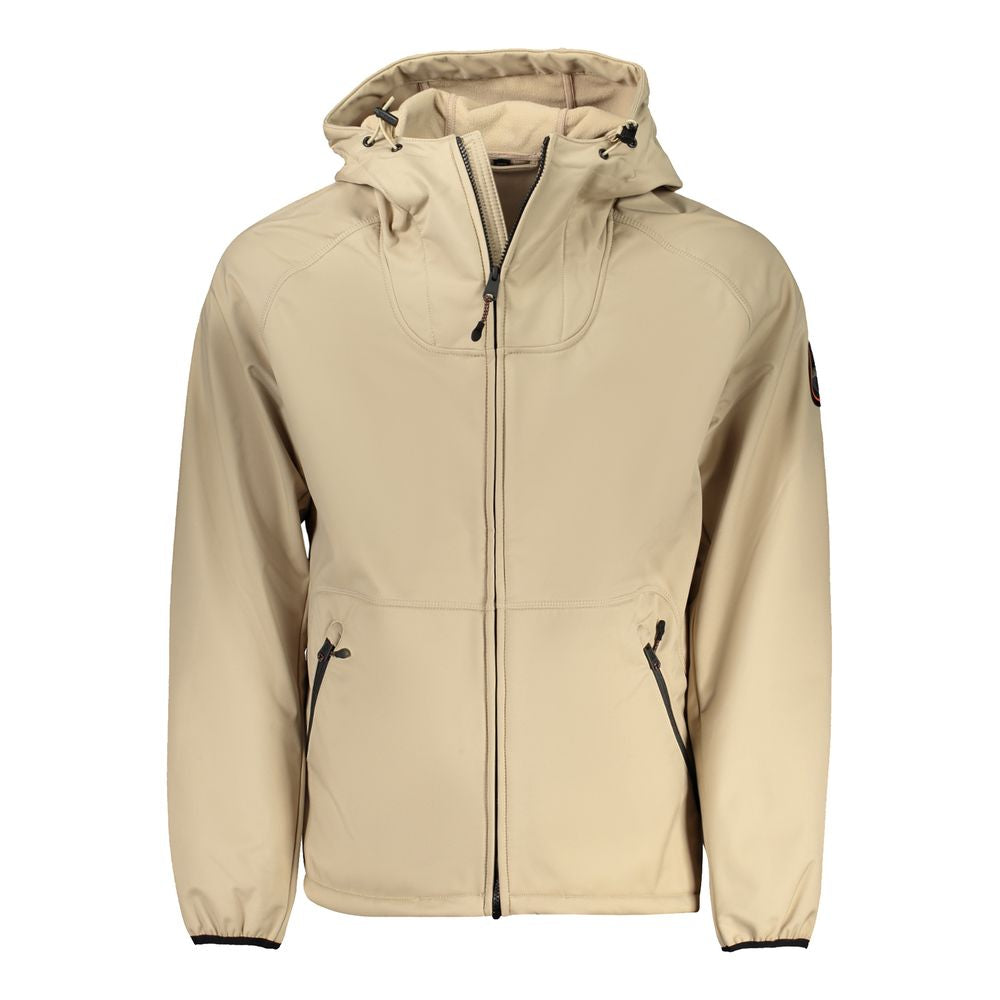 Beige Polyester Jackets & Coat