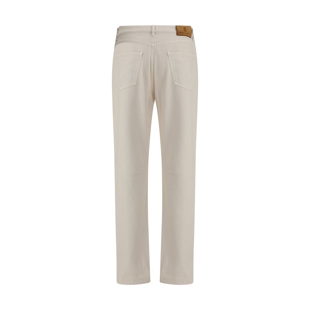 Cream Cotton Jeans Denim - ventzia