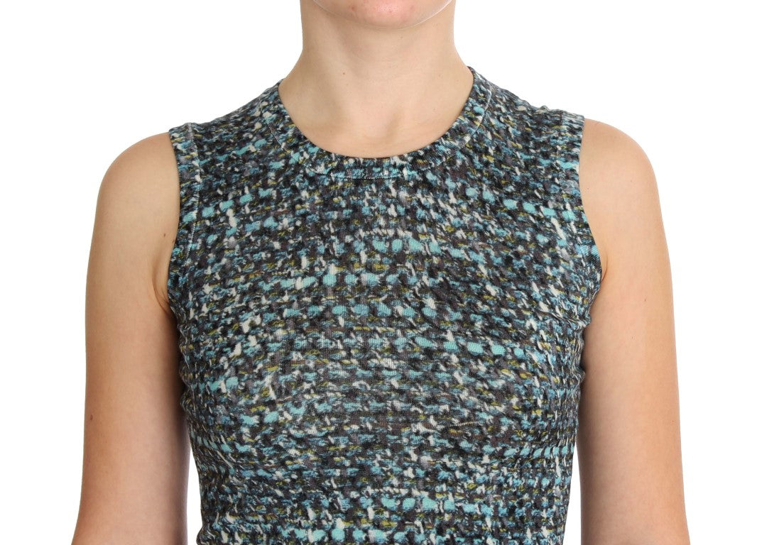 Elegant Blue Wool Vest Pullover Top - ventzia
