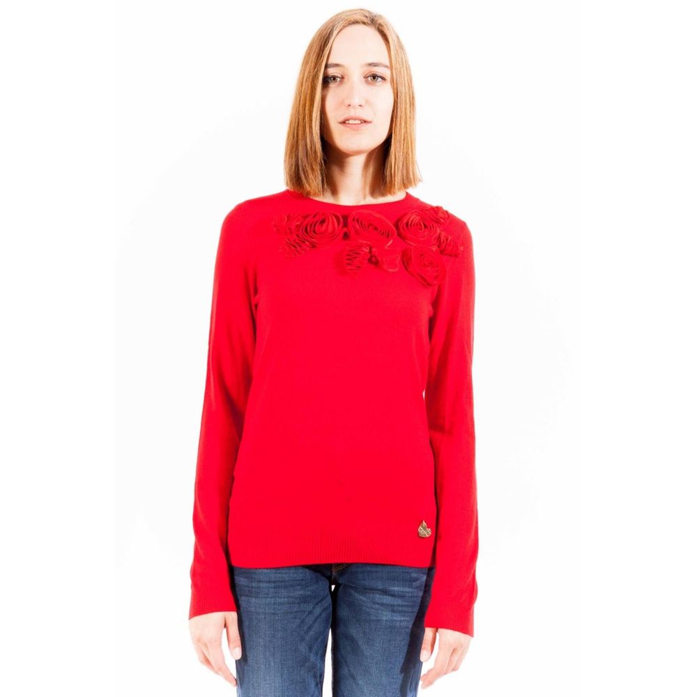 Red Polyester Sweater - ventzia