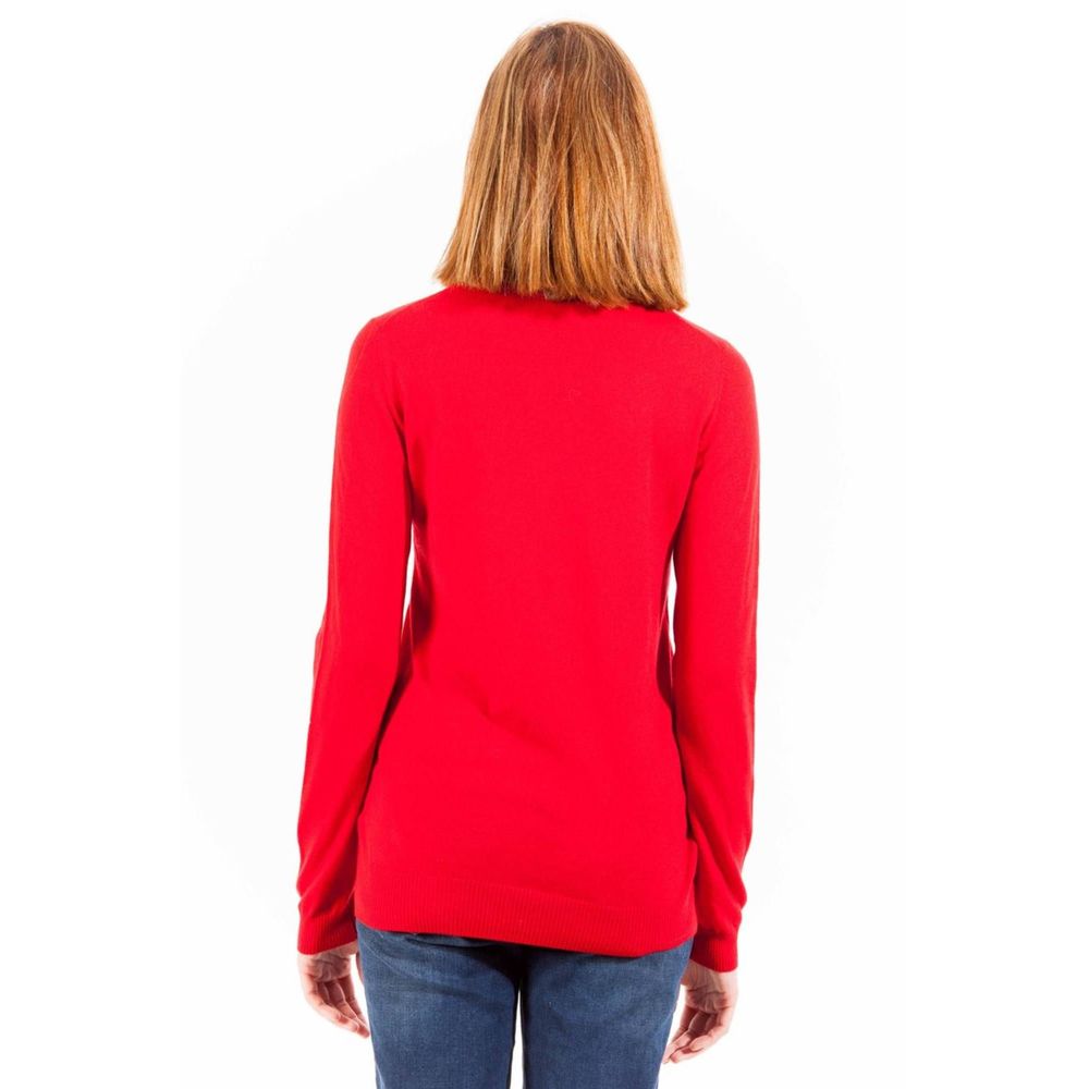 Red Polyester Sweater - ventzia