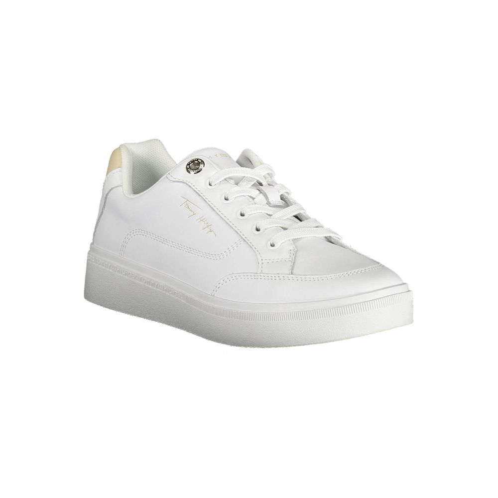 White Polyester Sneaker - ventzia