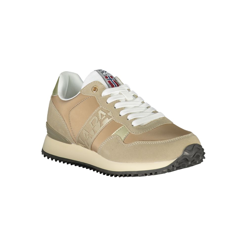 Beige Polyester Women Sneaker - ventzia