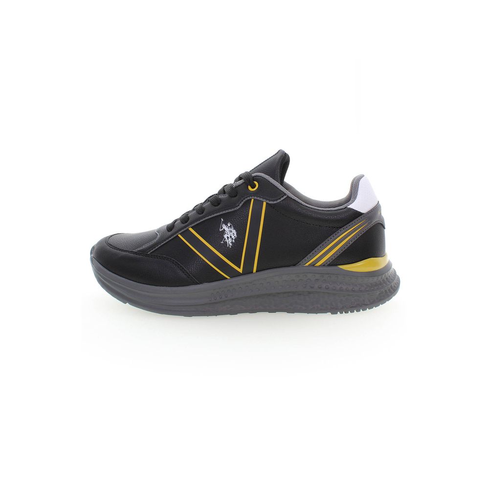 Black Polyester Men's Sneaker