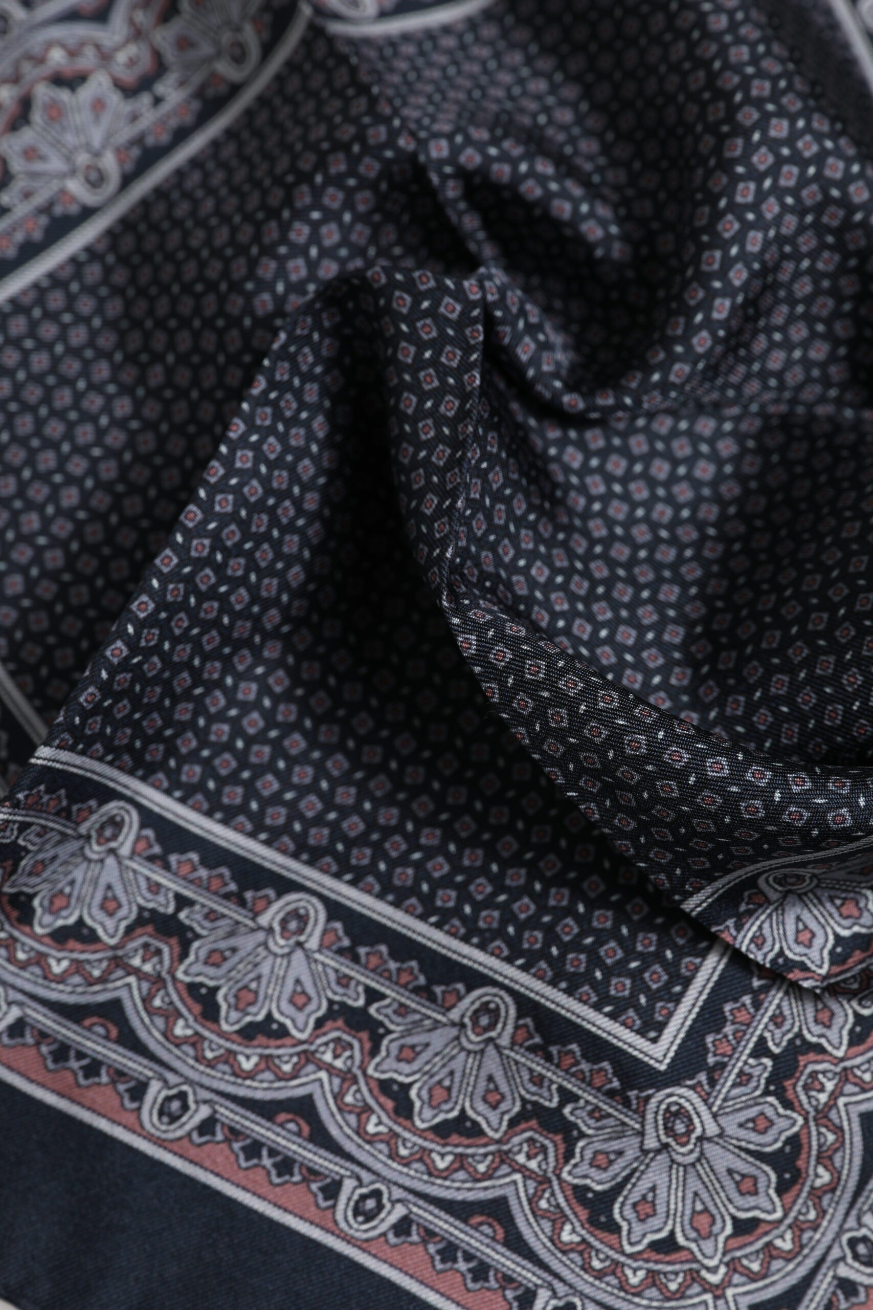 Multicolor Fantasy Silk Square Foulard Scarf - ventzia