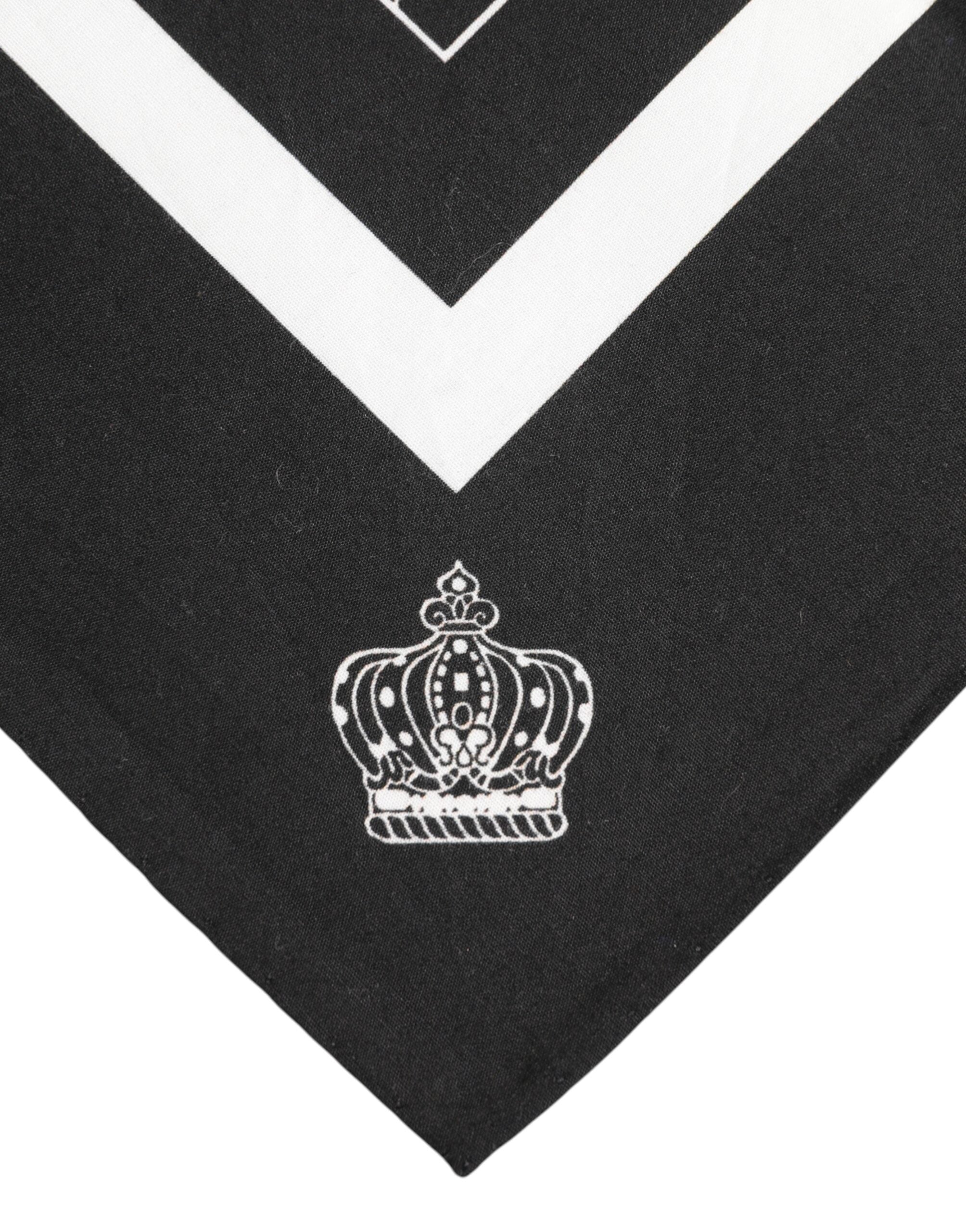 Black White Printed Square Men Foulard Scarf - ventzia
