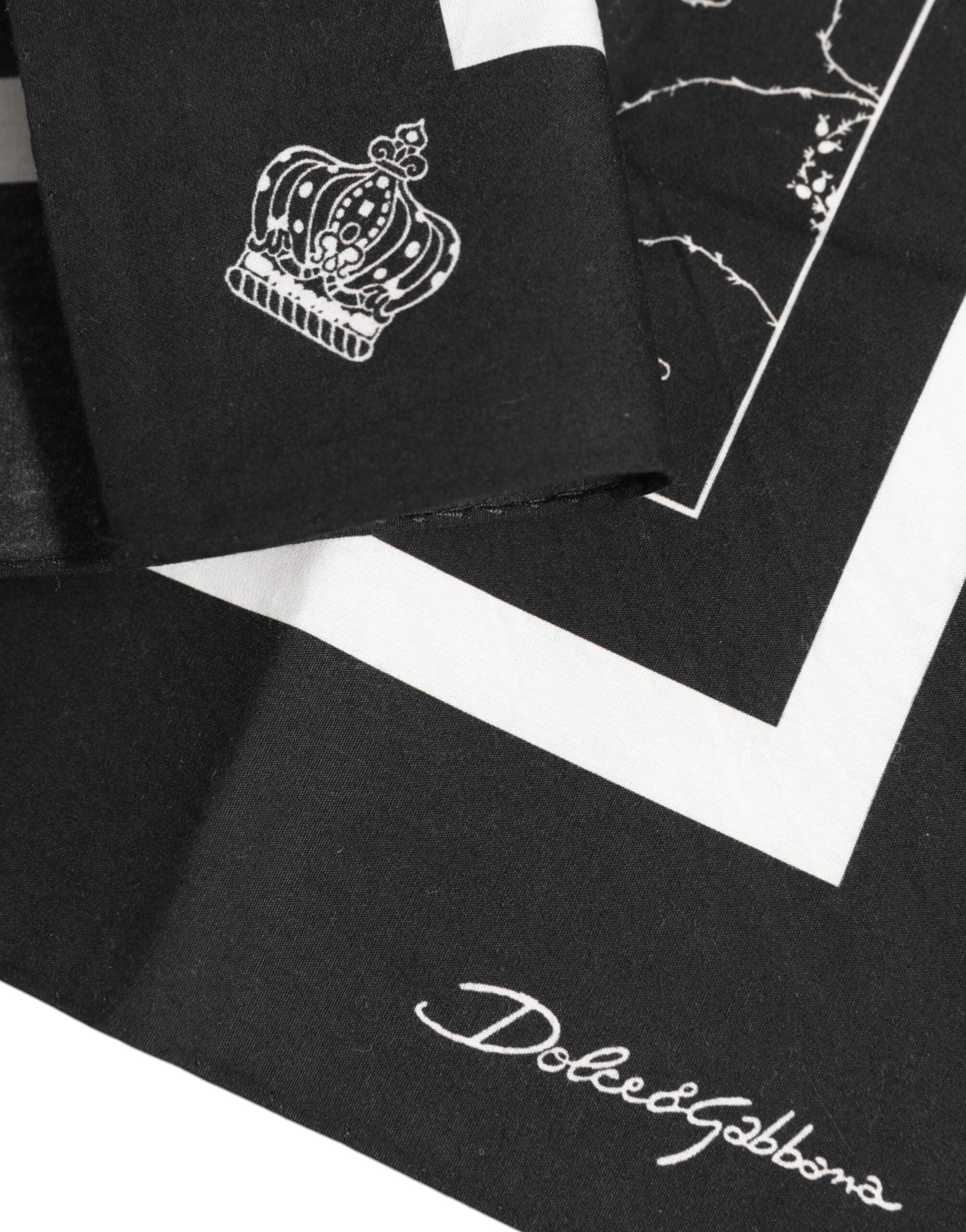 Black White Printed Square Men Foulard Scarf - ventzia