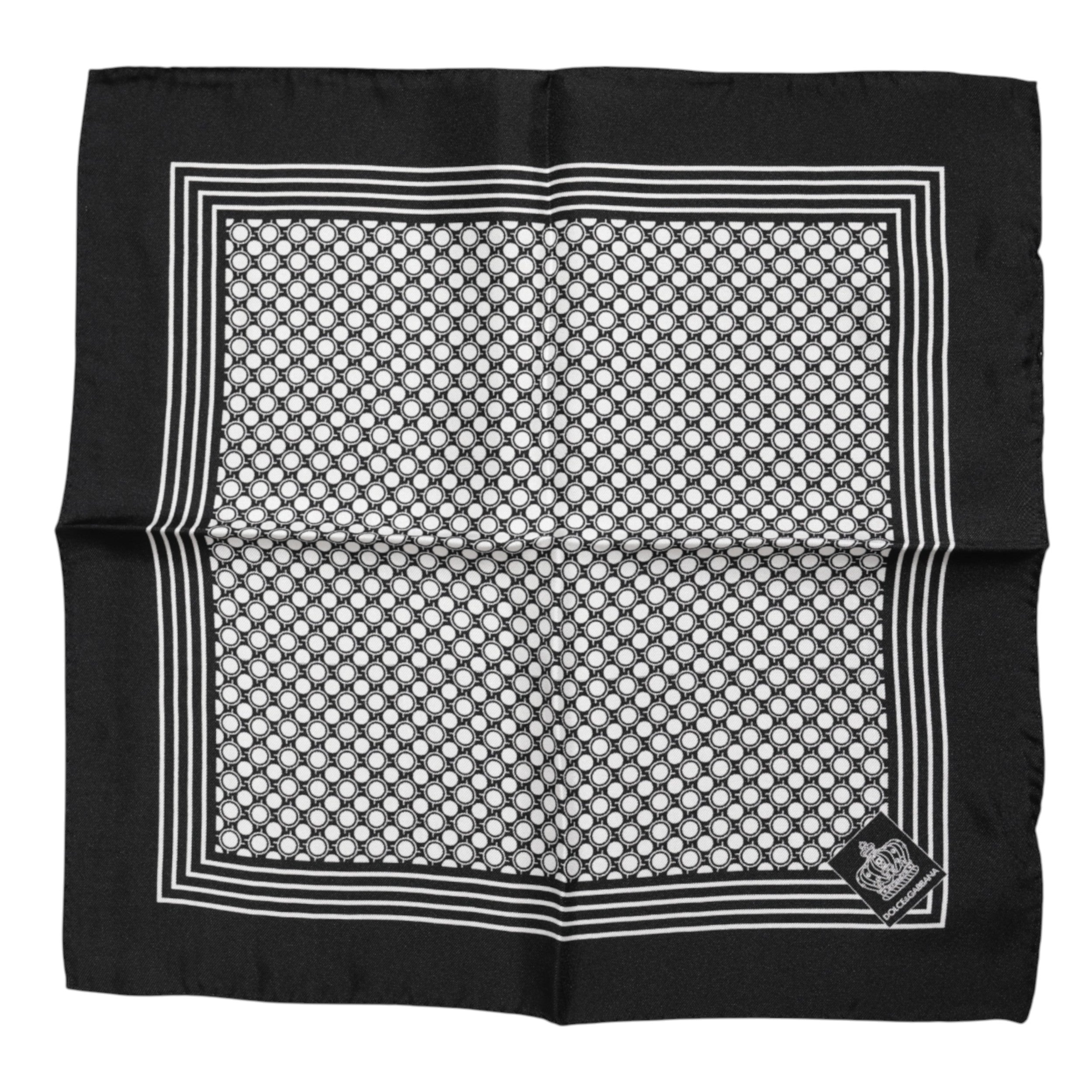 Black White Patterned Square Men Foulard Scarf - ventzia