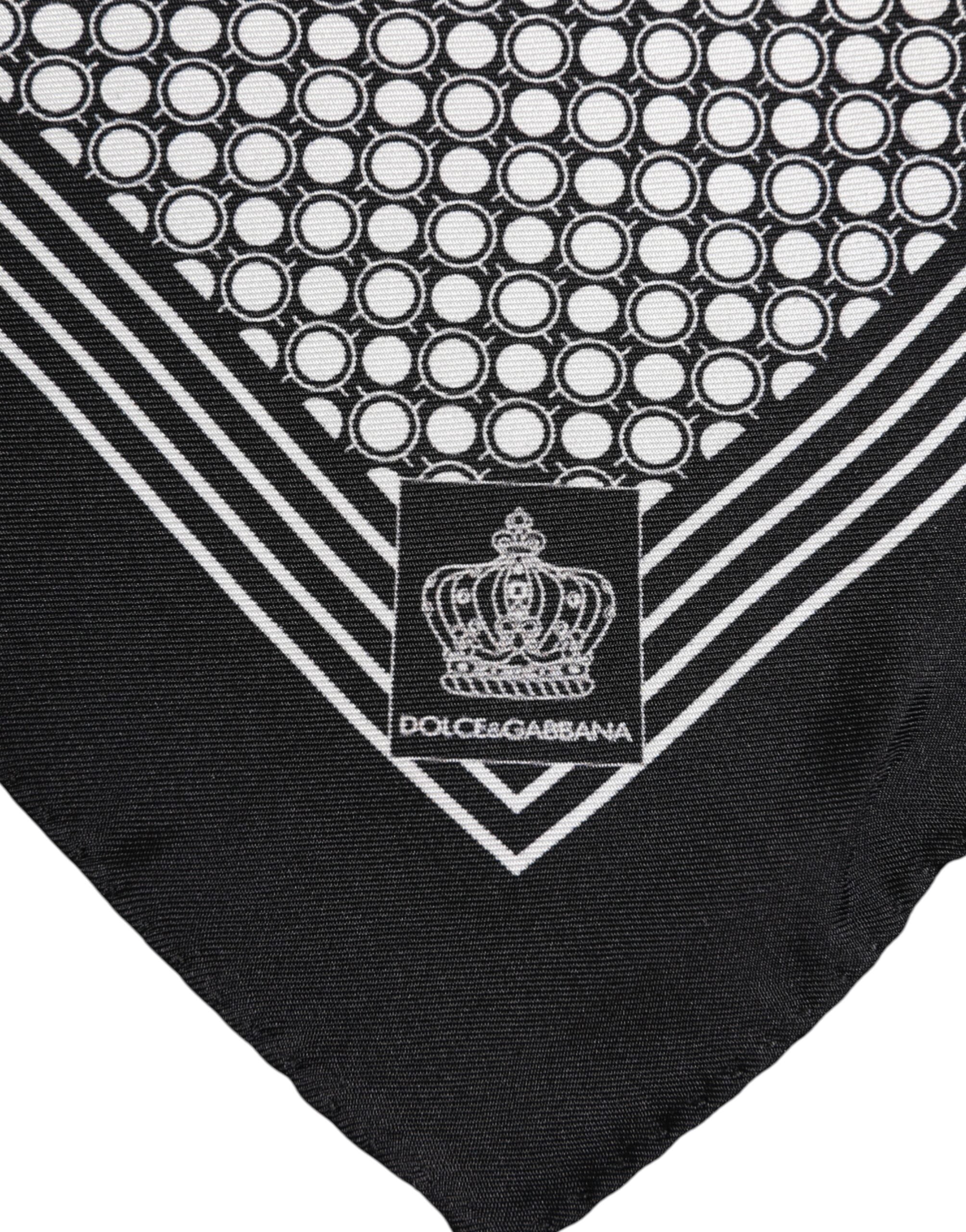 Black White Patterned Square Men Foulard Scarf - ventzia