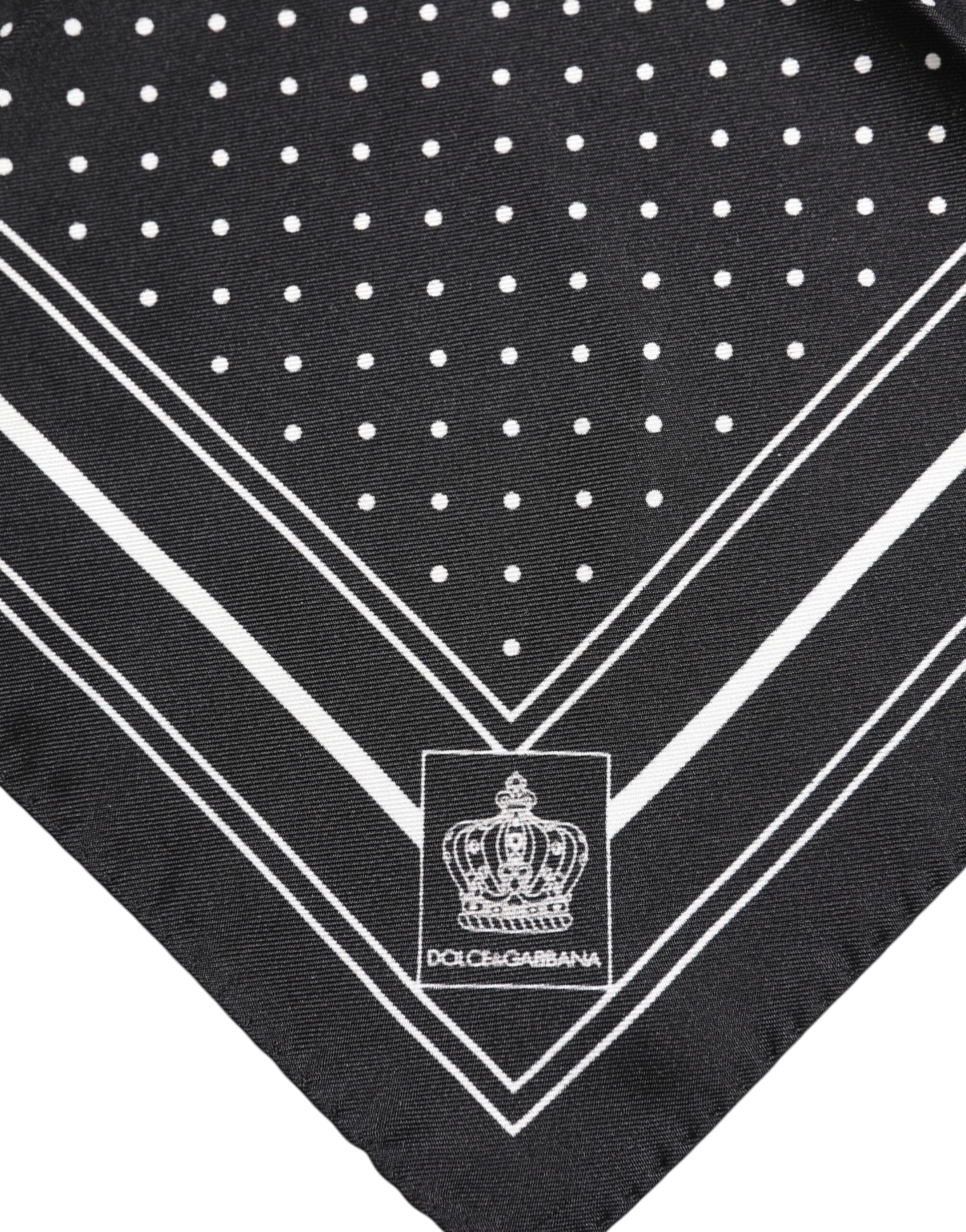 Black White Polka Dot Men Foulard Scarf - ventzia