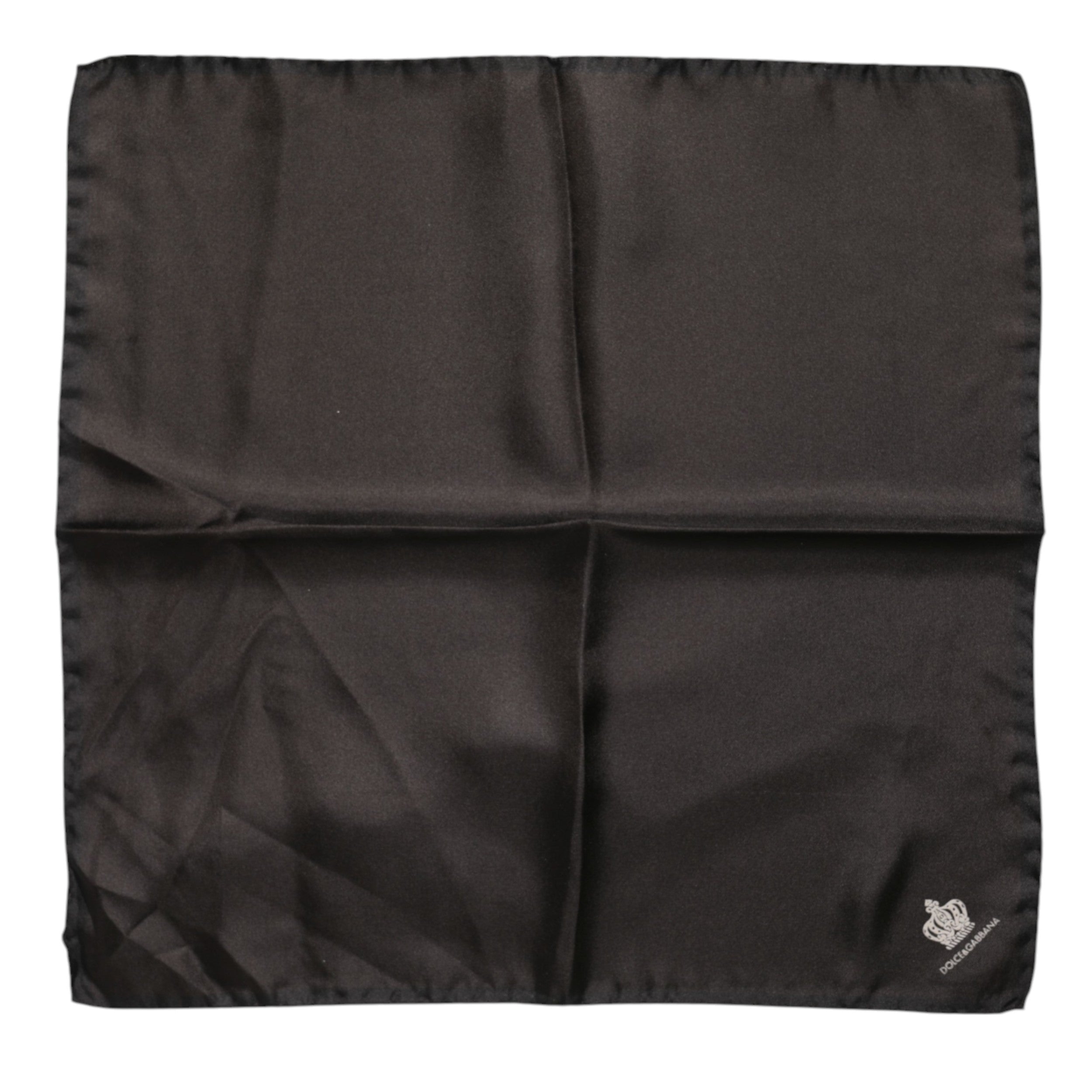 Brown DG Crown Silk Square Men Foulard Scarf - ventzia