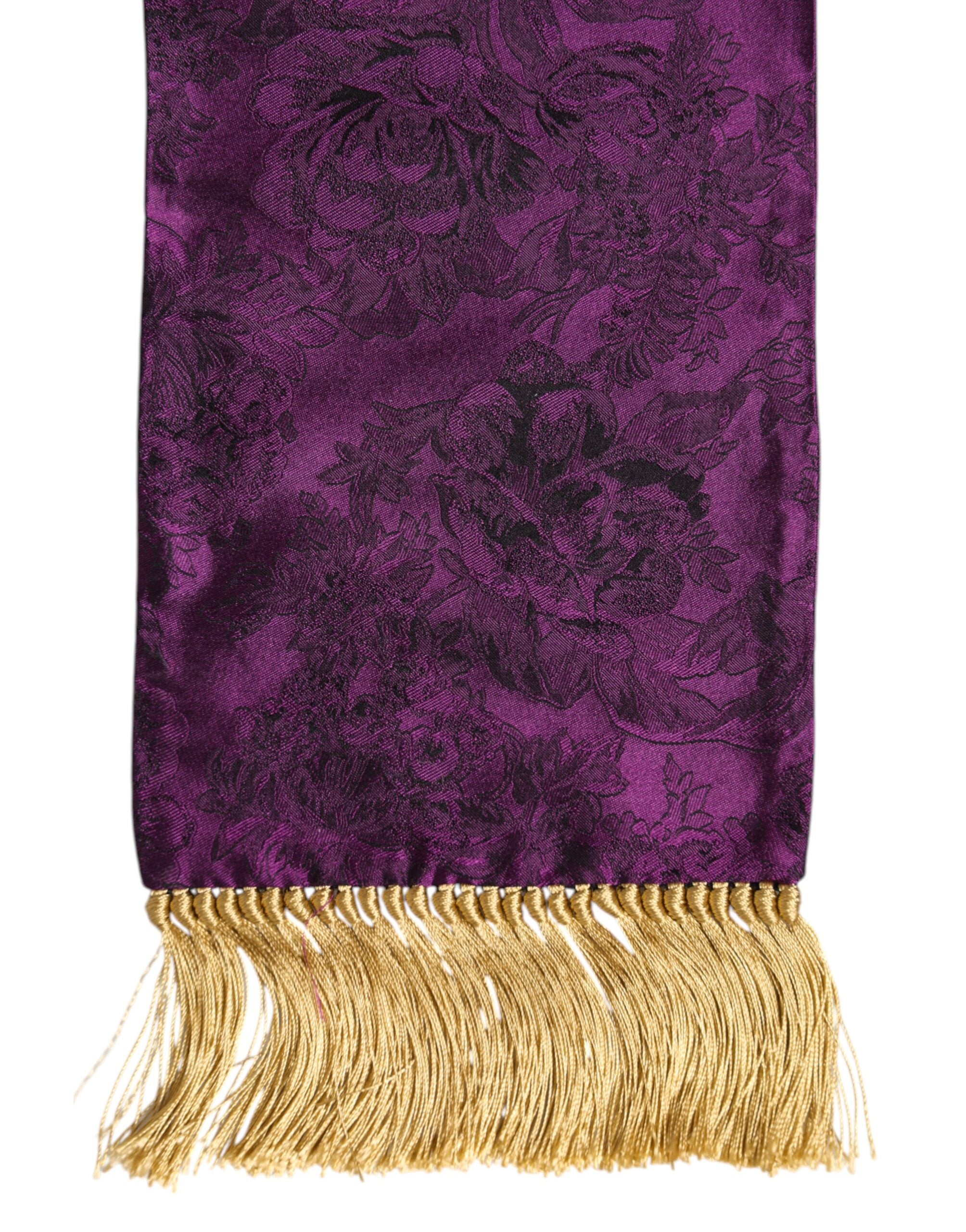 Purple Silk Fringes Cross Men Foulard Scarf - ventzia