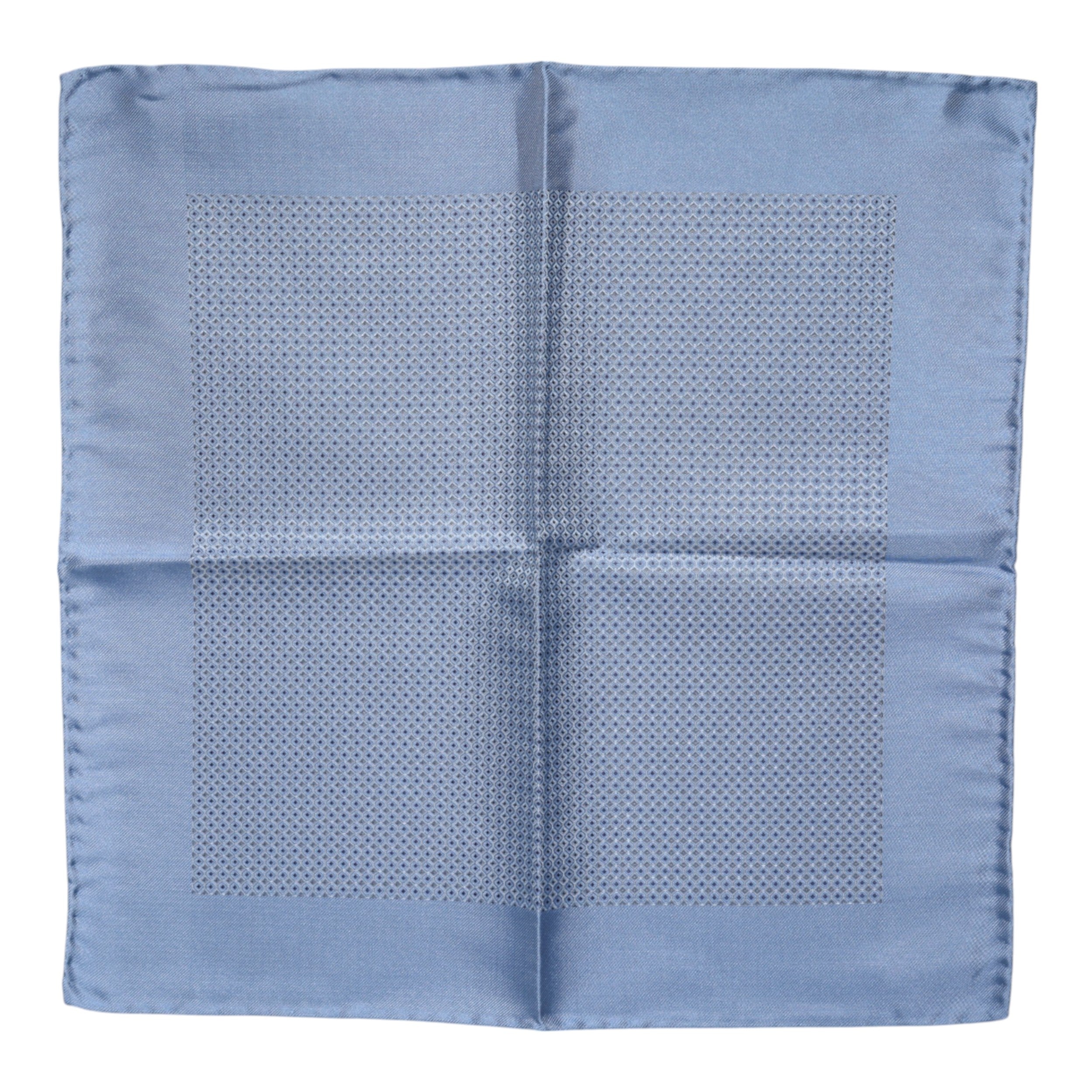 Light Blue Silk Square Men Foulard Scarf - ventzia