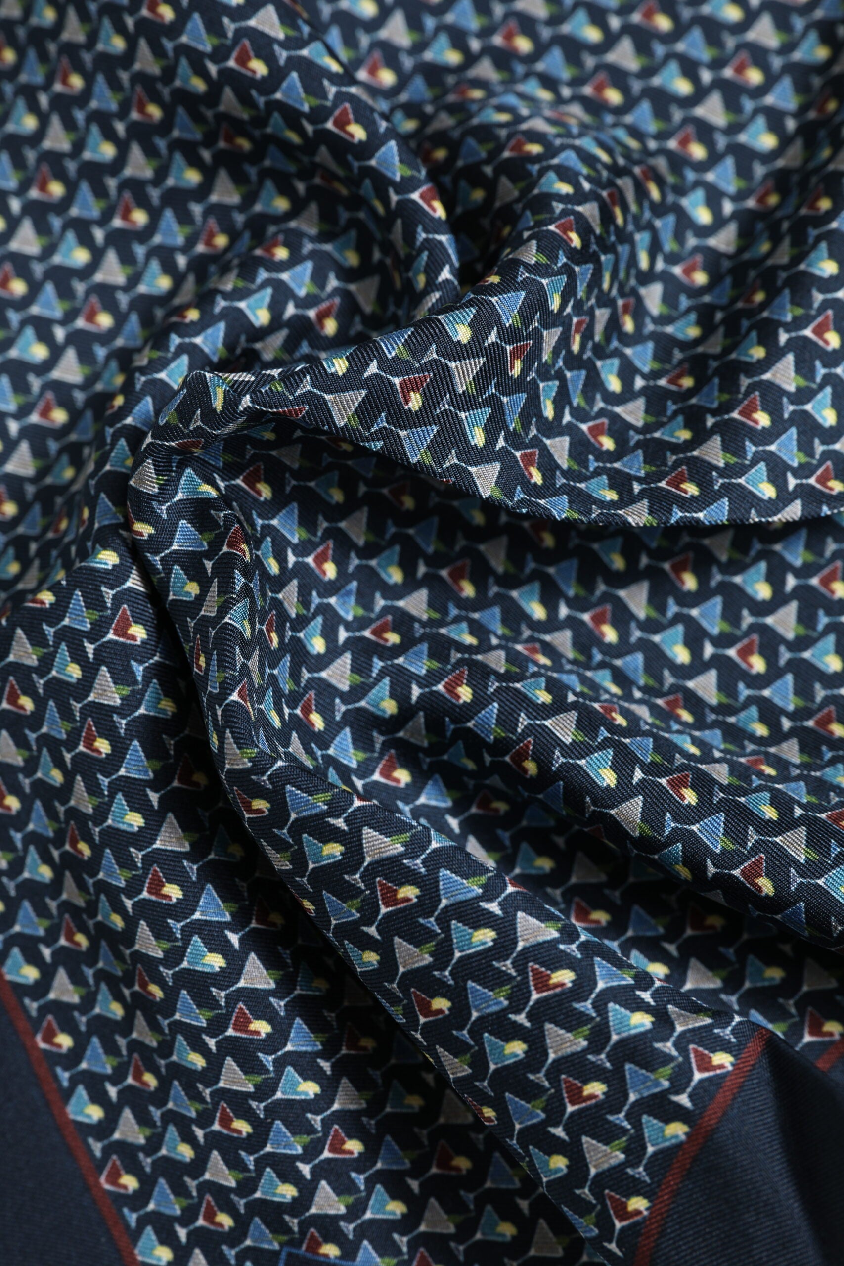 Blue Cocktail Silk Square Foulard Scarf - ventzia