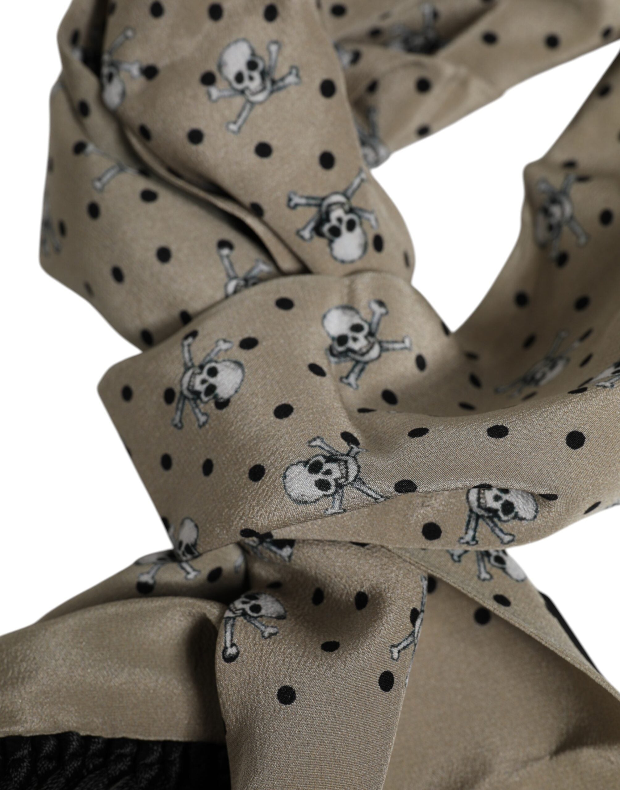 Gray Skulls Silk Fringes Men Foulard Scarf - ventzia