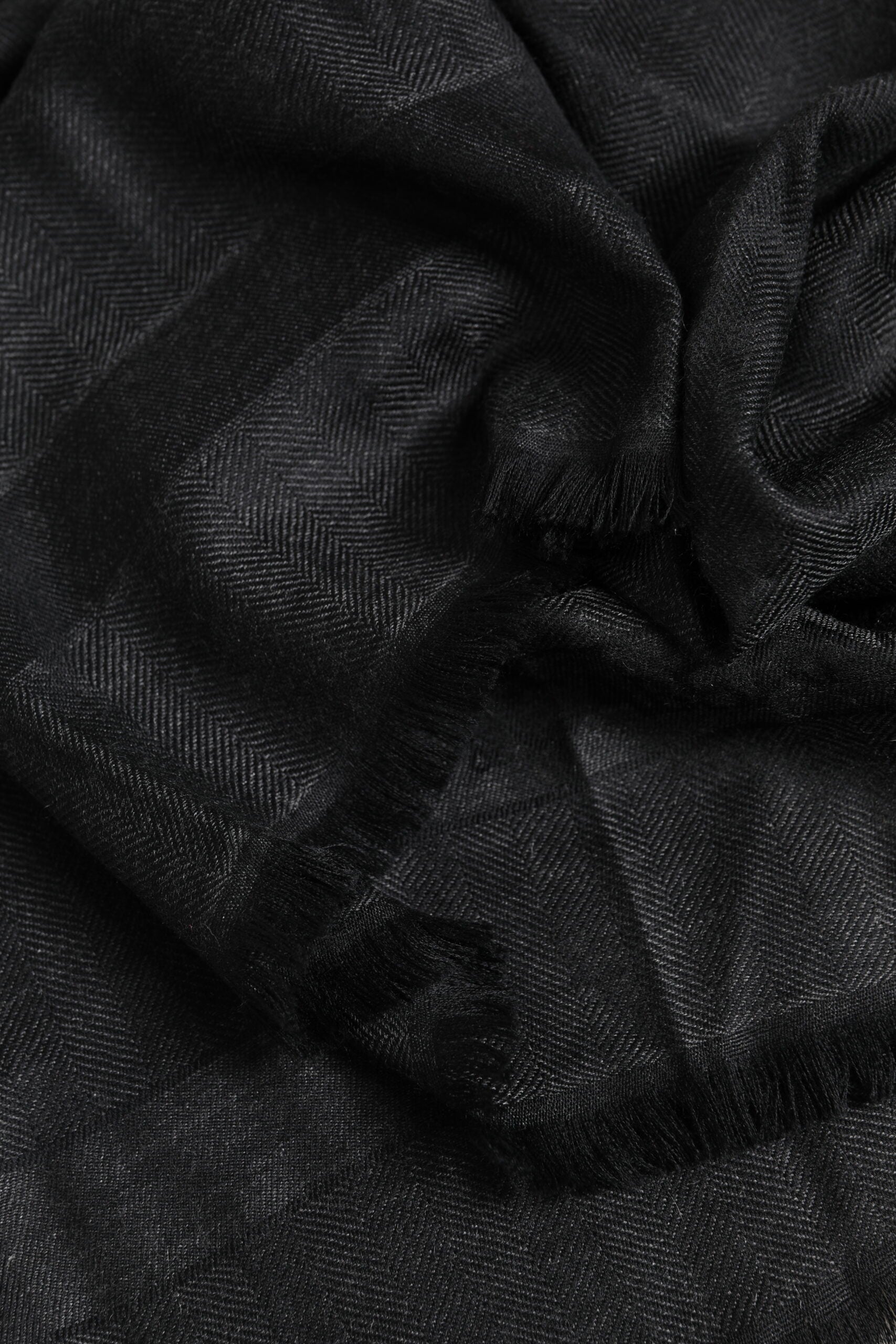 Dark Gray Cashmere Fringes Neck Warmer Scarf - ventzia