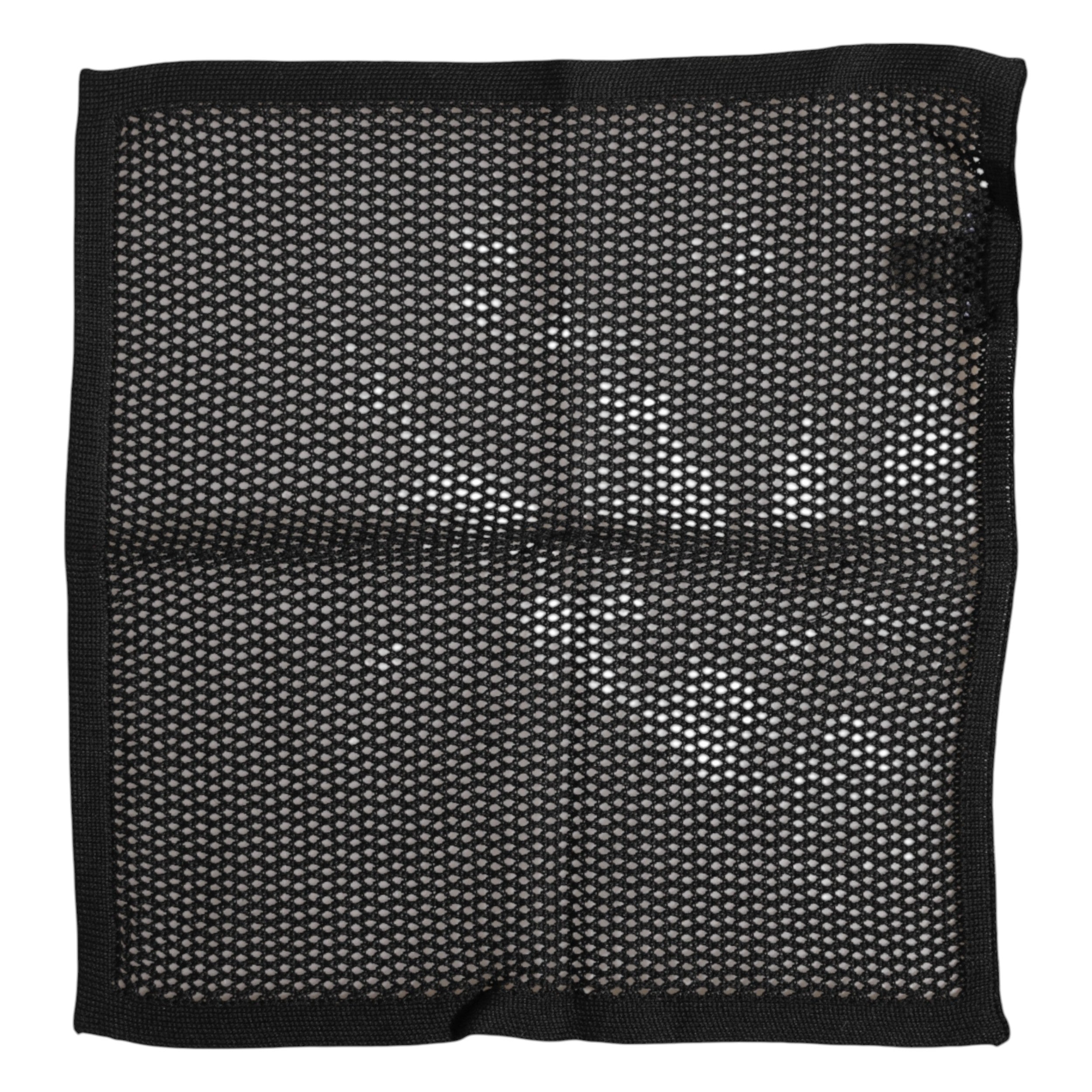 Black Patterned Cotton Square Foulard Scarf - ventzia