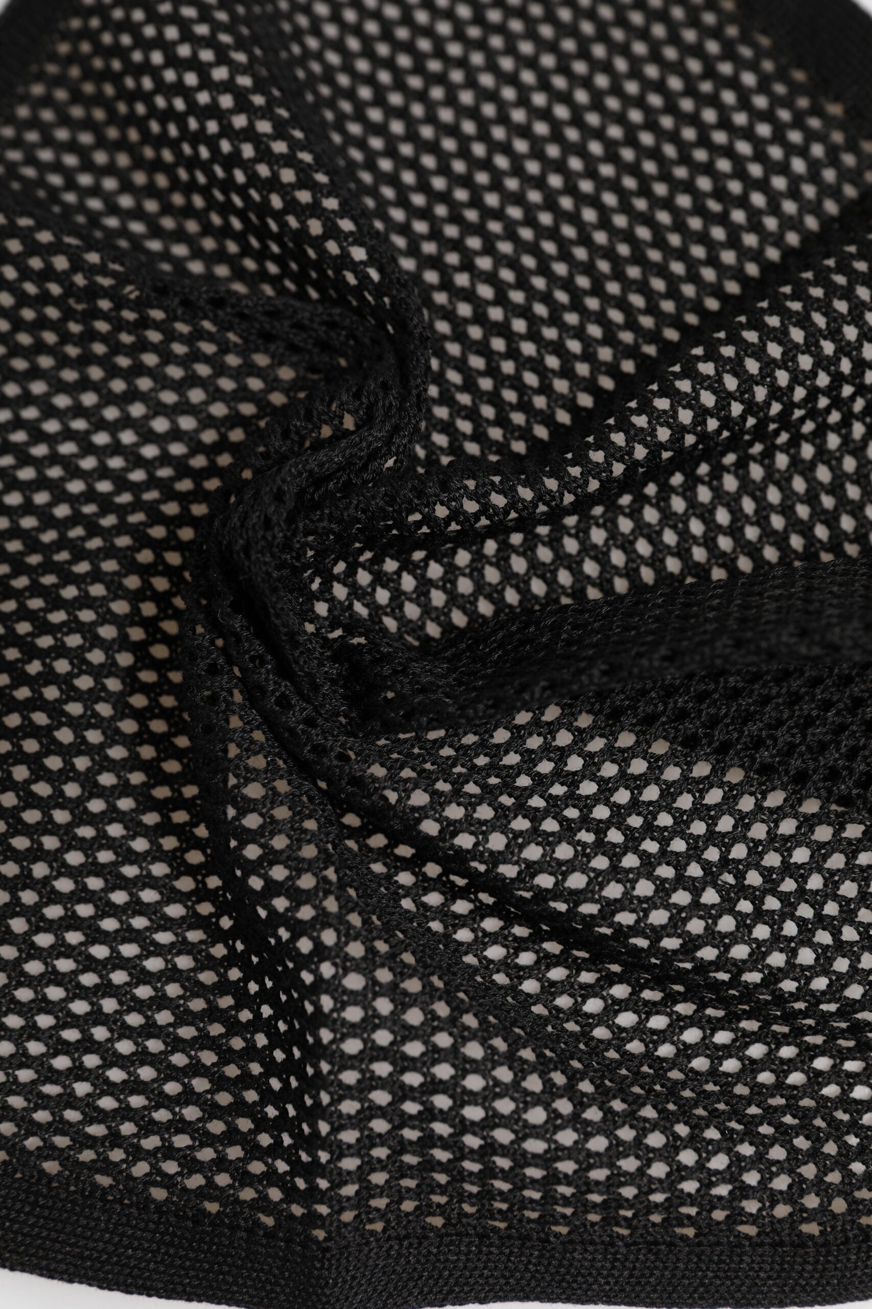 Black Patterned Cotton Square Foulard Scarf - ventzia