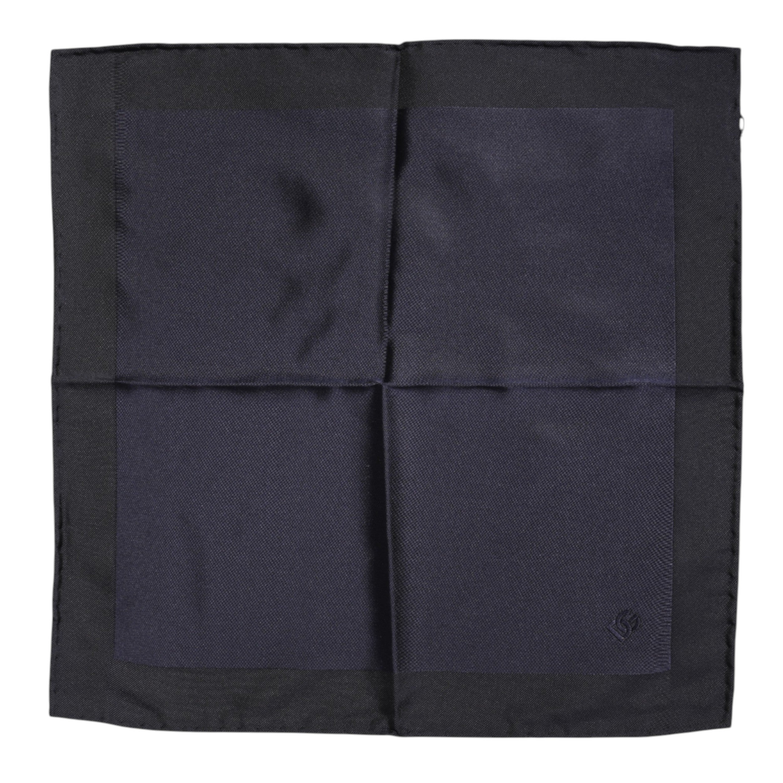 Dark Blue Silk Square Men Foulard Scarf - ventzia