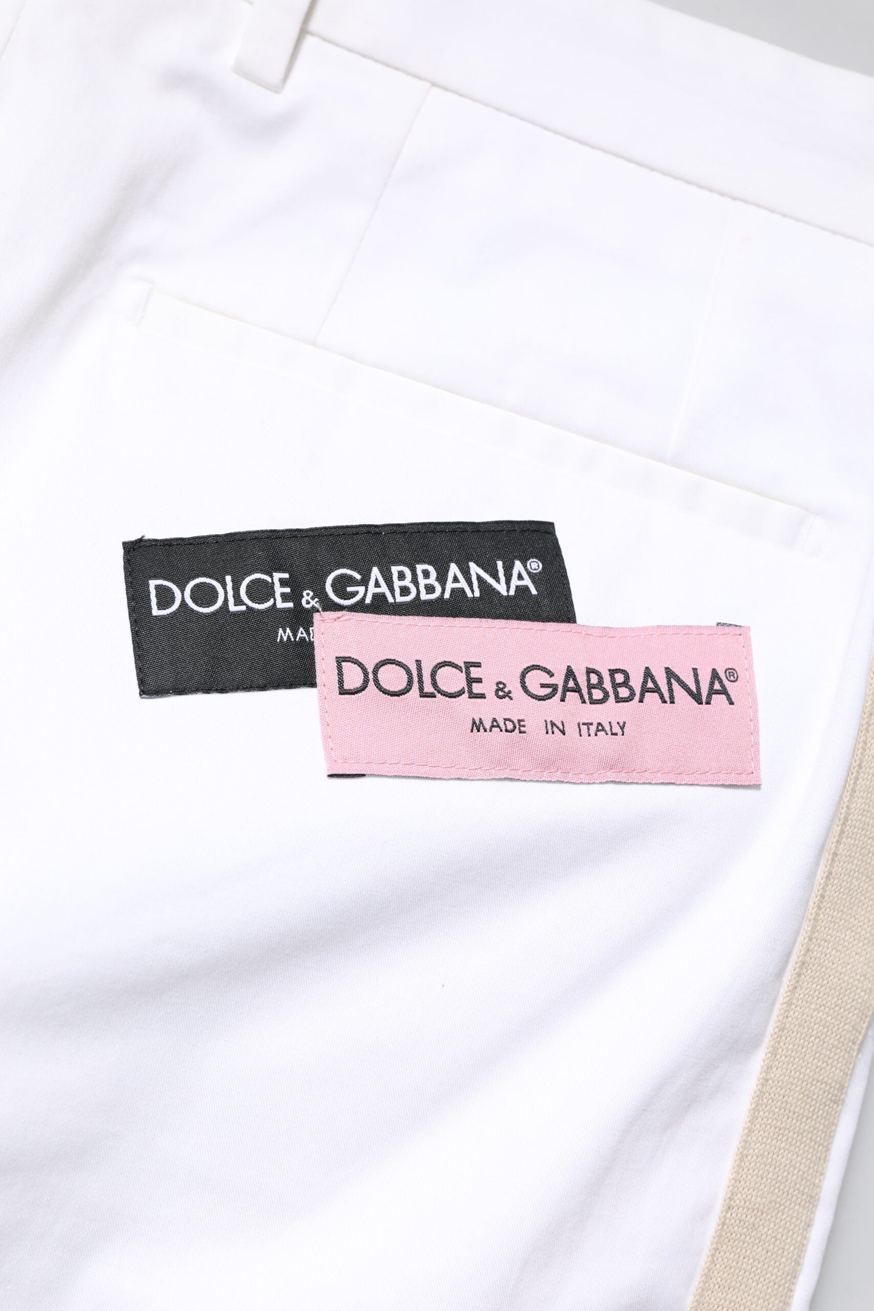 White Cotton Straight Logo Men Pants - ventzia