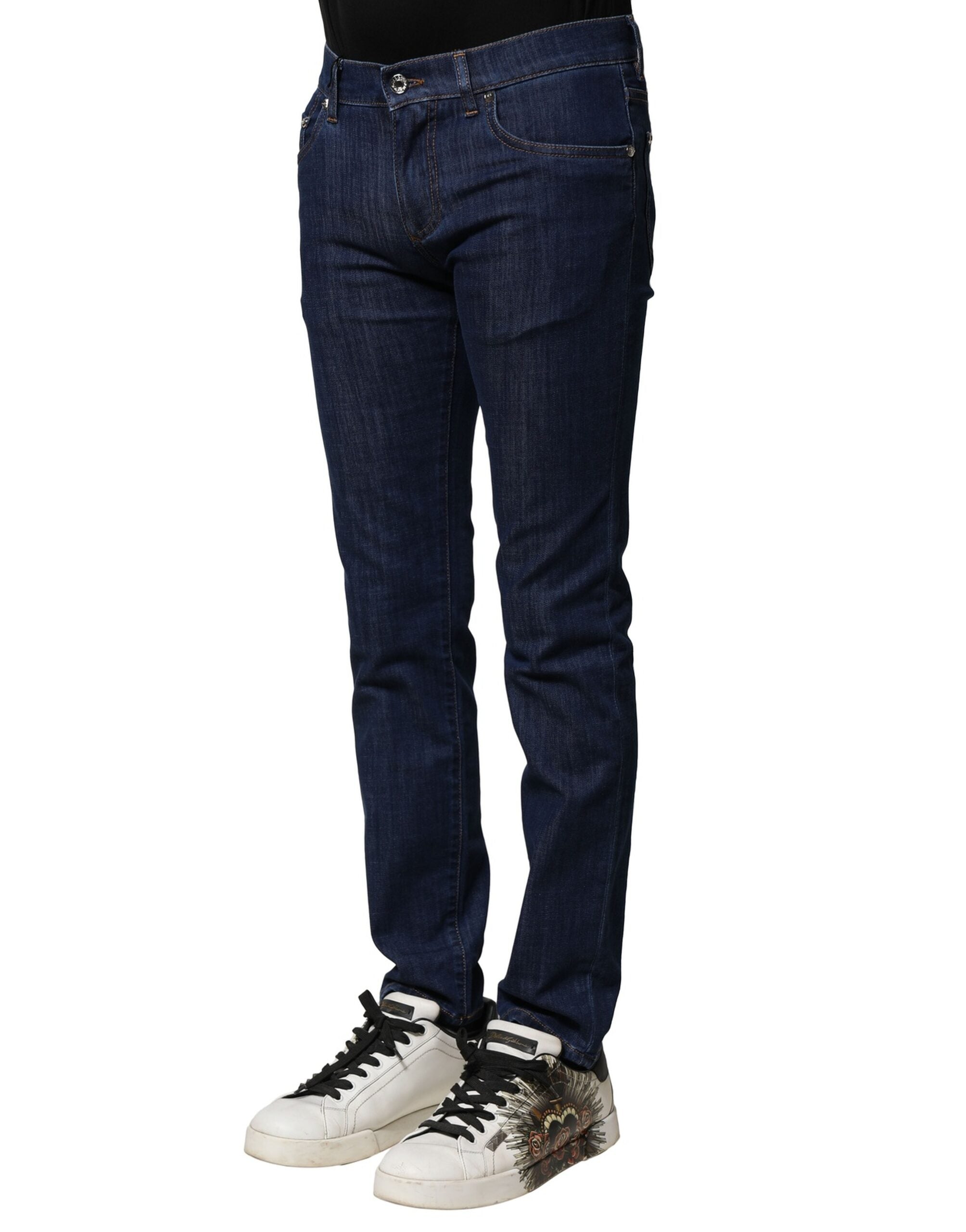 Blue Cotton Stretch Skinny Men Denim Jeans - ventzia