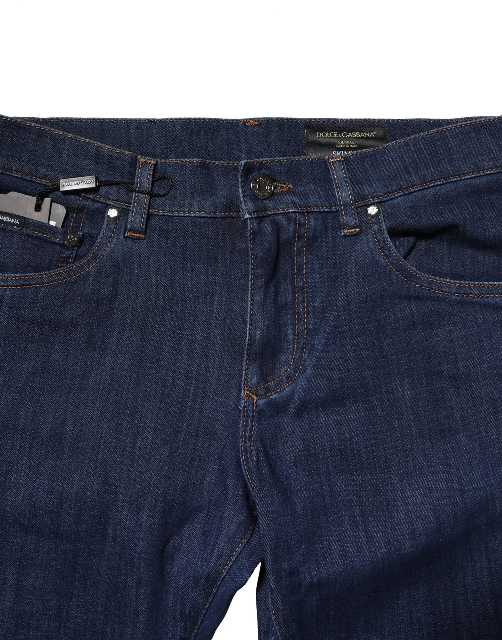 Blue Cotton Stretch Skinny Men Denim Jeans - ventzia